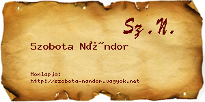 Szobota Nándor névjegykártya