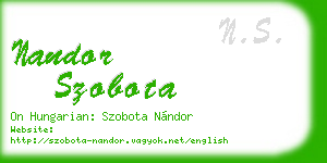 nandor szobota business card