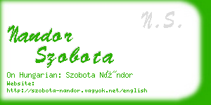 nandor szobota business card